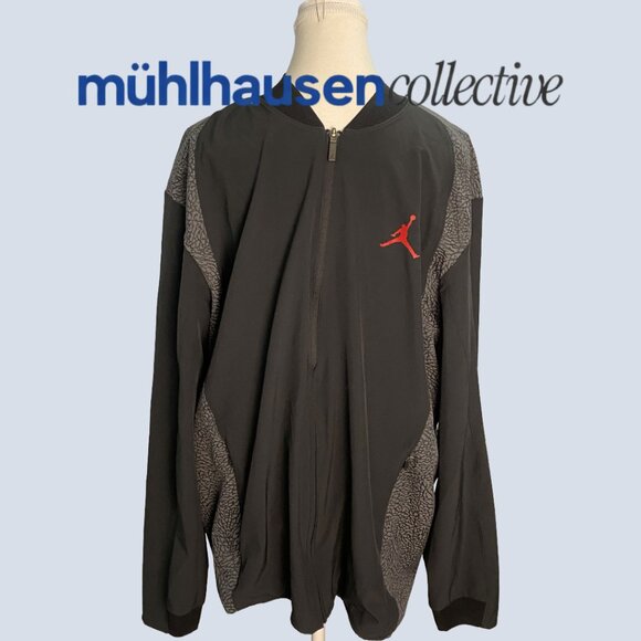 Jordan Other - Jordan Full Zip Jacket Black/Gray Elephant Print Men’s Size XL